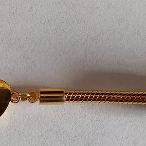 Pandora jellegű 14 K arany bevonatos karkötő 19 cm - esküvő - ékszer - karkötő & csuklódísz - Meska.hu