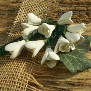 10 szál kerámia hóvirág - otthon & életmód - ház & kert - növény & veteményes - Meska.hu