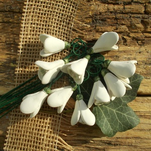 10 szál kerámia hóvirág - otthon & életmód - ház & kert - növény & veteményes - Meska.hu