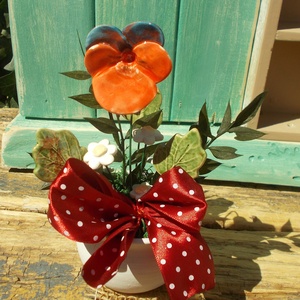 Árvácska kaspóban. - otthon & életmód - dekoráció - asztal és polc dekoráció - asztaldísz - Meska.hu