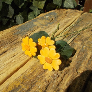 3 szál okkersárga virág  - otthon & életmód - ház & kert - növény & veteményes - Meska.hu