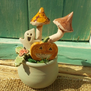 Halloween asztaldísz, Otthon & Életmód, Dekoráció, Asztal és polc dekoráció, Asztaldísz, Kerámia, Virágkötés, MESKA