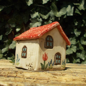 Tulipános   házikó, Otthon & Életmód, Dekoráció, Asztal és polc dekoráció, Asztaldísz, Kerámia, Szobrászat, MESKA