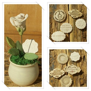 Rózsa kaspóban. - otthon & életmód - dekoráció - asztal és polc dekoráció - asztaldísz - Meska.hu