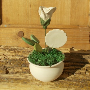 Rózsa kaspóban. - otthon & életmód - dekoráció - asztal és polc dekoráció - asztaldísz - Meska.hu