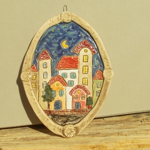 Mediterrán éjszaka , falikép - otthon & életmód - dekoráció - fali és függő dekoráció - falra akasztható dekor - Meska.hu