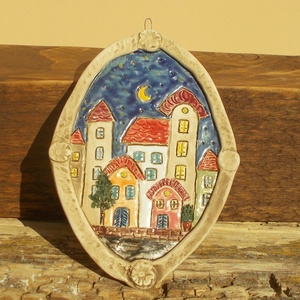 Mediterrán éjszaka , falikép - otthon & életmód - dekoráció - fali és függő dekoráció - falra akasztható dekor - Meska.hu