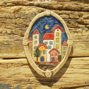 Mediterrán éjszaka , falikép - otthon & életmód - dekoráció - fali és függő dekoráció - falra akasztható dekor - Meska.hu