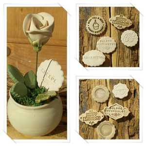 Rózsa kaspóban. - otthon & életmód - dekoráció - asztal és polc dekoráció - asztaldísz - Meska.hu