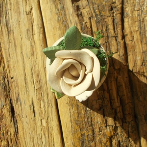 Rózsa kaspóban. - otthon & életmód - dekoráció - asztal és polc dekoráció - asztaldísz - Meska.hu