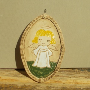 Angyalkás falikép - otthon & életmód - dekoráció - fali és függő dekoráció - falra akasztható dekor - Meska.hu