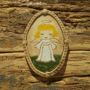 Angyalkás falikép - otthon & életmód - dekoráció - fali és függő dekoráció - falra akasztható dekor - Meska.hu