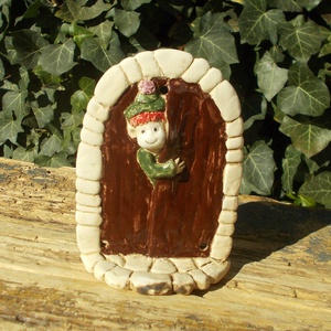 Tündérajtó manócskával, Otthon & Életmód, Babaszoba, gyerekszoba, Babaszoba dekoráció, Agyagozás, MESKA