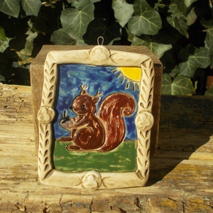 Falikép mókuskával - otthon & életmód - dekoráció - fali és függő dekoráció - falra akasztható dekor - Meska.hu