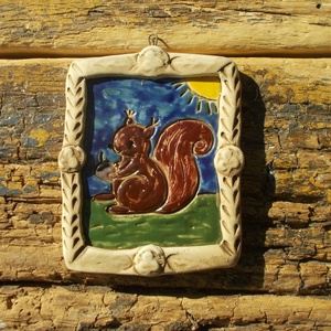 Falikép mókuskával - otthon & életmód - dekoráció - fali és függő dekoráció - falra akasztható dekor - Meska.hu