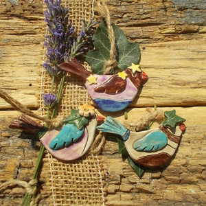 Madarak, Otthon & Életmód, Dekoráció, Ajtó- és ablak dekoráció, Ablakdísz, Kerámia, MESKA