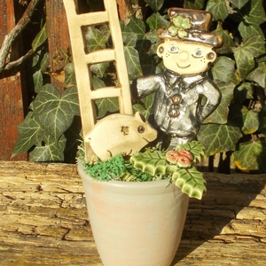 Szerencsehozó asztaldísz :), Otthon & Életmód, Dekoráció, Asztal és polc dekoráció, Asztaldísz, Kerámia, Virágkötés, MESKA