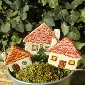 Apró házak, Otthon & Életmód, Ház & Kert, Kerti dísz, Kerámia, Szobrászat, MESKA