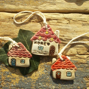 Házikók - karácsony - karácsonyi lakásdekoráció - karácsonyfadíszek - Meska.hu