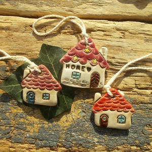 Házikók, Karácsony, Karácsonyi lakásdekoráció, Karácsonyfadíszek, Kerámia, MESKA