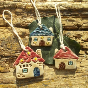 Házikók - karácsony - karácsonyi lakásdekoráció - karácsonyfadíszek - Meska.hu