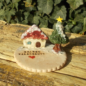 Mécsestartó apró házzal. - otthon & életmód - gyertya, illat, aroma - mécses és mécsestartó - Meska.hu