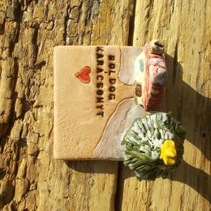 Mécsestartó apró házzal. - otthon & életmód - gyertya, illat, aroma - mécses és mécsestartó - Meska.hu