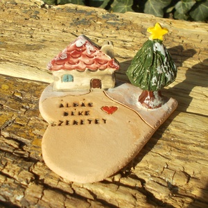 Mécsestartó apró házzal. - otthon & életmód - gyertya, illat, aroma - mécses és mécsestartó - Meska.hu