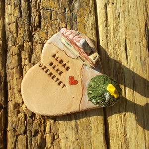 Mécsestartó apró házzal. - otthon & életmód - gyertya, illat, aroma - mécses és mécsestartó - Meska.hu