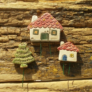 Apró házak fenyőfával - otthon & életmód - ház & kert - kerti dísz - Meska.hu