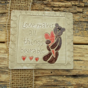 Falikép Macival - otthon & életmód - dekoráció - fali és függő dekoráció - falra akasztható dekor - Meska.hu