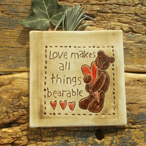 Falikép Macival - otthon & életmód - dekoráció - fali és függő dekoráció - falra akasztható dekor - Meska.hu