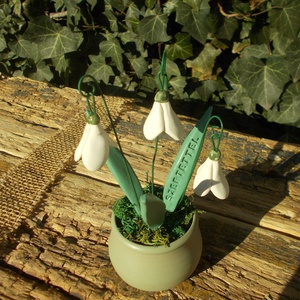 Hóvirágos asztaldísz  - otthon & életmód - dekoráció - asztal és polc dekoráció - asztaldísz - Meska.hu