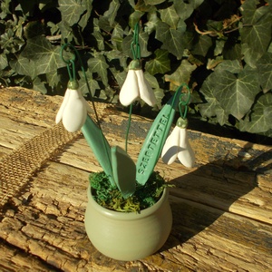 Hóvirágos asztaldísz  - otthon & életmód - dekoráció - asztal és polc dekoráció - asztaldísz - Meska.hu