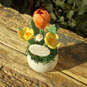 Asztaldísz nőnapra. - otthon & életmód - dekoráció - virágdekoráció - virágdíszek - virágdísz kaspóban - Meska.hu