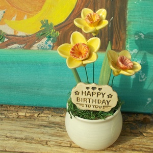 Asztaldísz nárciszokkal - otthon & életmód - dekoráció - Meska.hu