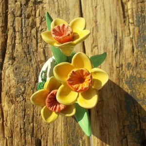 Nárciszok nőnapra - otthon & életmód - dekoráció - virágdekoráció - virágdíszek - virágdísz kaspóban - Meska.hu