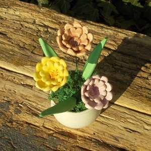 Tavaszi virágok kaspóban - otthon & életmód - dekoráció - virágdekoráció - virágdíszek - virágdísz kaspóban - Meska.hu