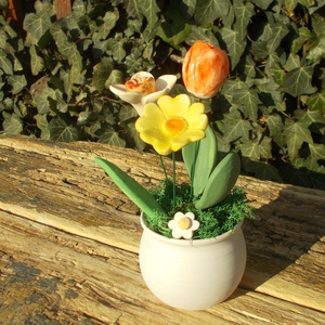 Asztaldísz nőnapra. - otthon & életmód - dekoráció - virágdekoráció - virágdíszek - virágdísz kaspóban - Meska.hu