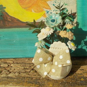 Asztaldísz nőnapra. - otthon & életmód - virágdekoráció - virágdíszek - virágdísz kaspóban - Meska.hu