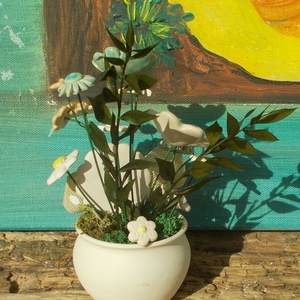 Asztaldísz nőnapra. - otthon & életmód - virágdekoráció - virágdíszek - virágdísz kaspóban - Meska.hu