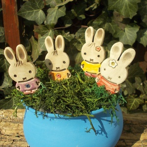 Húsvéti nyuszik - otthon & életmód - dekoráció - dekoratív figurák és szobrok - Meska.hu