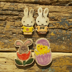 Húsvéti nyuszik és egy kacsa :) - otthon & életmód - dekoráció - dekoratív figurák és szobrok - Meska.hu