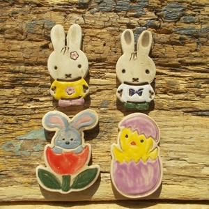 Húsvéti nyuszik és egy kacsa :) - otthon & életmód - dekoráció - dekoratív figurák és szobrok - Meska.hu