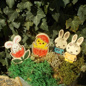 Húsvéti nyuszik és egy kacsa :), Otthon & Életmód, Dekoráció, Dekoratív figurák és szobrok, Kerámia, MESKA