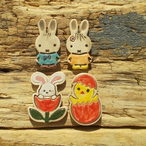 Húsvéti nyuszik és egy kacsa :) - otthon & életmód - dekoráció - dekoratív figurák és szobrok - Meska.hu