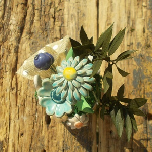 Asztaldísz húsvétra - otthon & életmód - virágdekoráció - virágdíszek - virágdísz kaspóban - Meska.hu