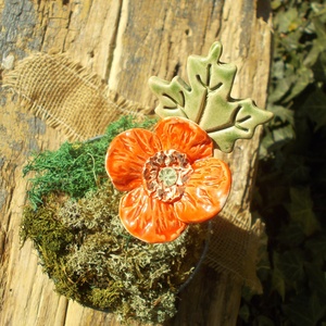 Pipacs levéllel - otthon & életmód - virágdekoráció - virágok - szálas virág - Meska.hu