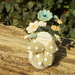 Asztaldísz anyák napjára. - otthon & életmód - virágdekoráció - virágdíszek - virágdísz kaspóban - Meska.hu