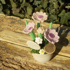 Asztaldísz . - otthon & életmód - virágdekoráció - virágdíszek - virágdísz kaspóban - Meska.hu